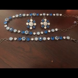 Blue & white Swarovski jewelry set